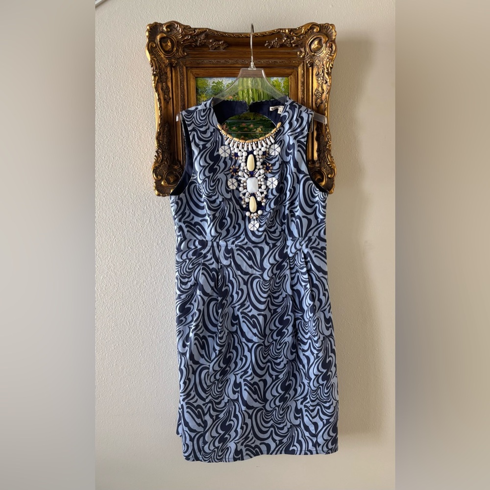 Nanette Lepore Blue Swirl Embellished Dress